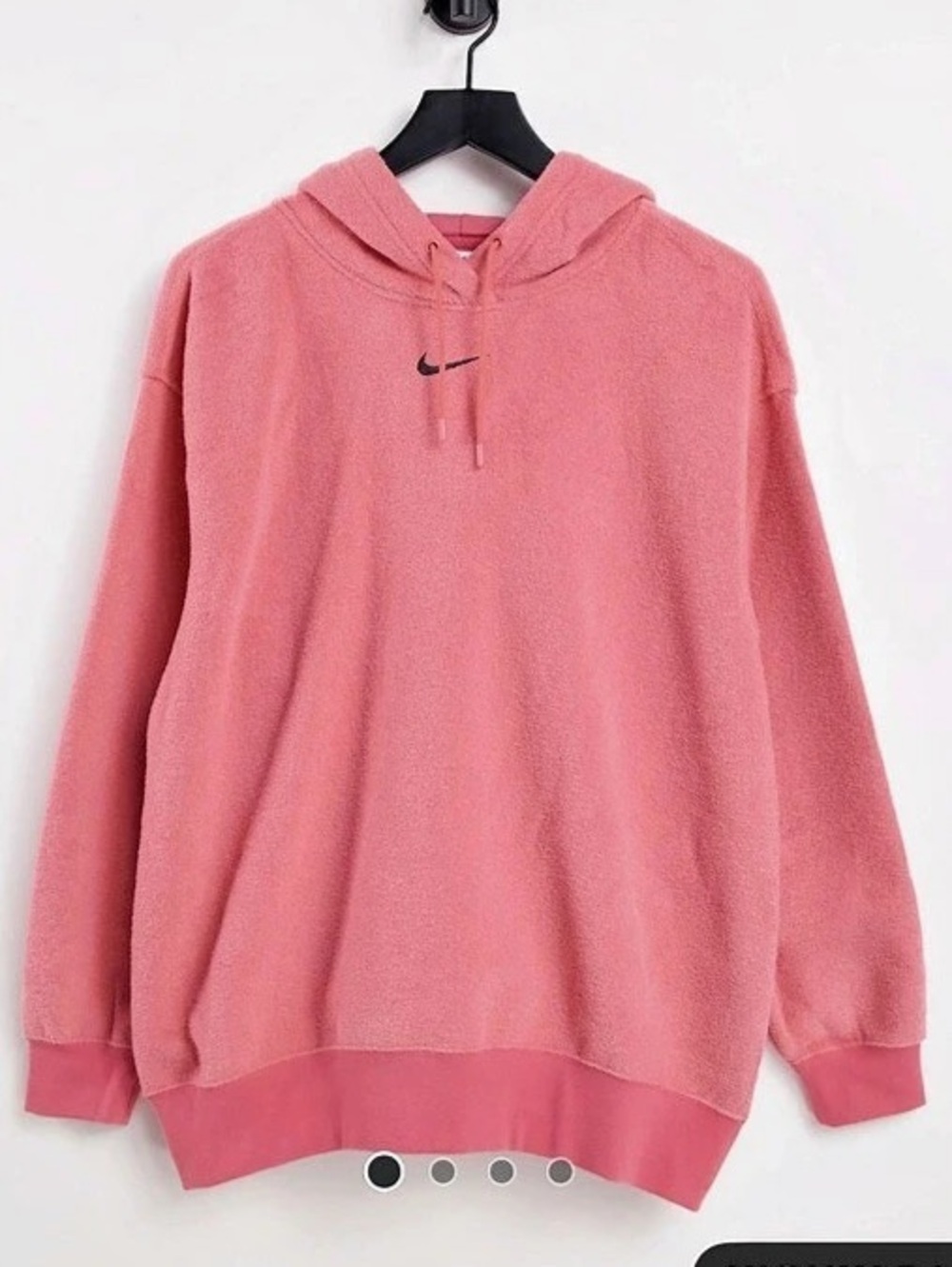 Nike Mini Swoosh Oversized Plush Hoodie in Archaeo Pink Plush Hoodie Medium